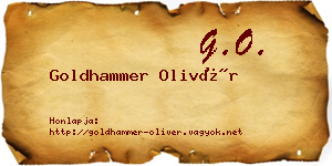 Goldhammer Olivér névjegykártya